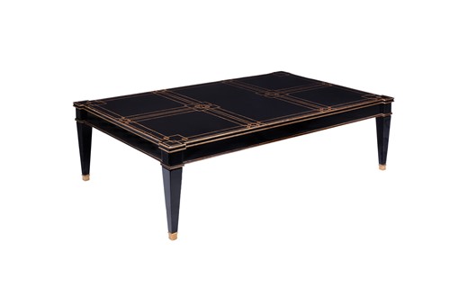Lot 54 - A contemporary black lacquer coffee table,...