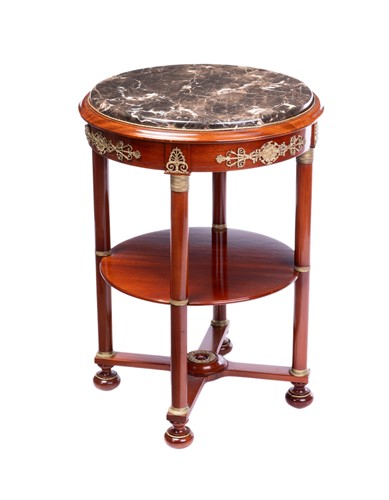 Lot 23 - An Empire-style French marble-topped...