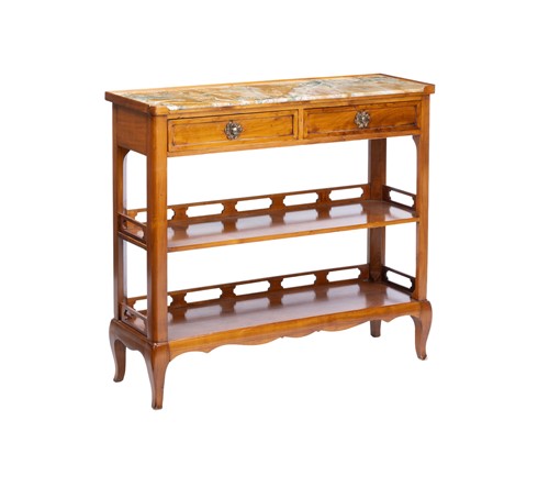 Lot 66 - A fruitwood two-drawer shelf unit/bookcase,...