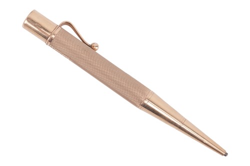 Lot 158 - A Baker’s Pointer propelling pencil in 9ct...