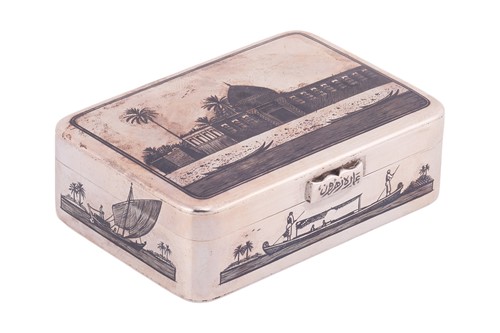 Lot 237 - A decorative Iraqi niello box, featuring a...
