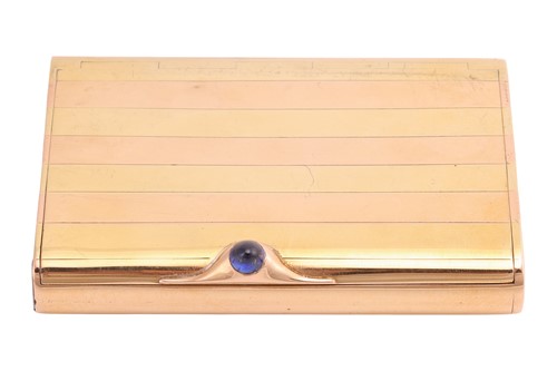 Lot A two-tone cigarette case, of rectangular form...