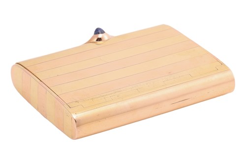 Lot A two-tone cigarette case, of rectangular form...