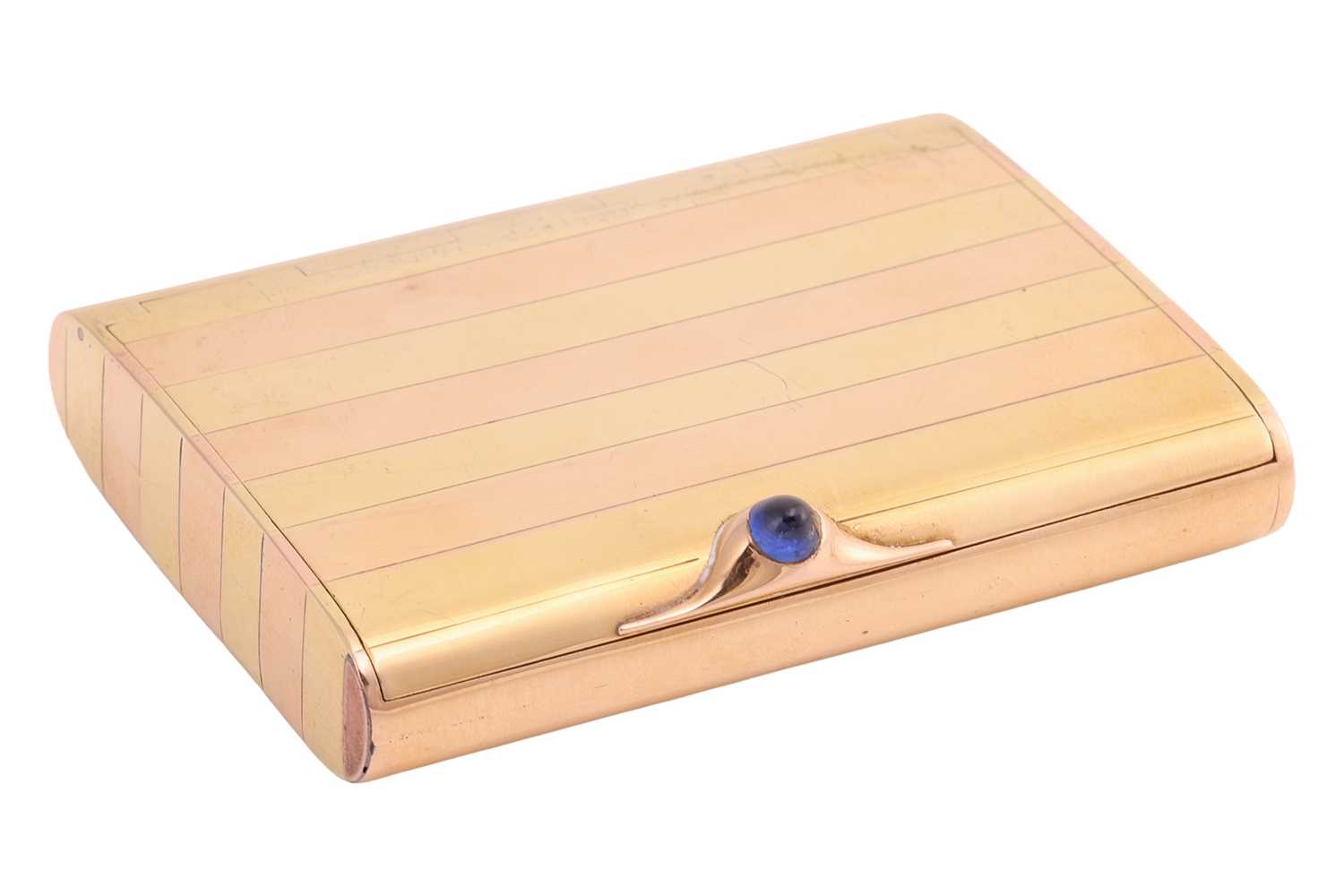Lot A two-tone cigarette case, of rectangular form...