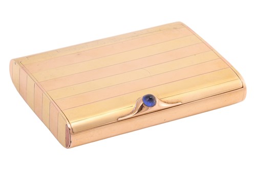 Lot A two-tone cigarette case, of rectangular form...