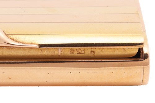Lot A two-tone cigarette case, of rectangular form...
