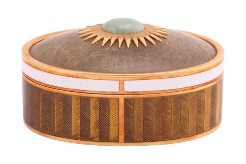 Lot Gerald Benney - a gem-set enamel box in 18ct...