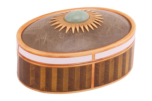 Lot Gerald Benney - a gem-set enamel box in 18ct...
