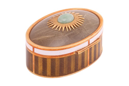 Lot Gerald Benney - a gem-set enamel box in 18ct...