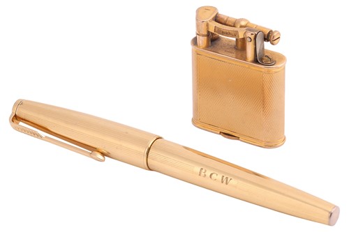 Lot 189 - An 18ct gold Parker fountain pend and a 9ct...