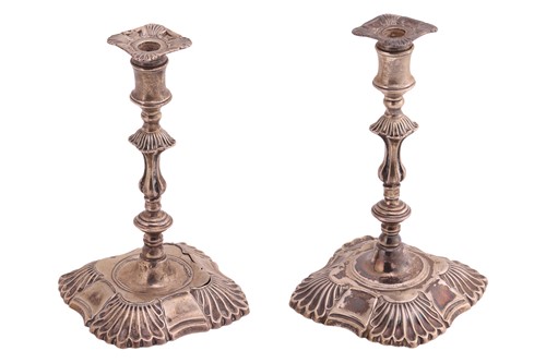 Lot 294 - A pair of silver tapersticks, London 1895-1896,...