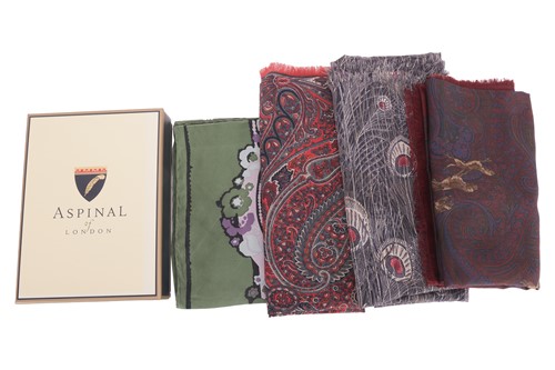 Lot 341 - Five various scarves, to included a box...