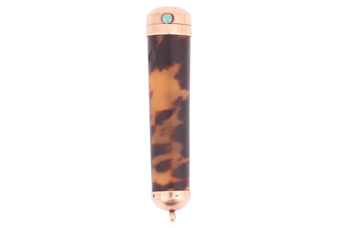 Lot 222 - A Victorian tortoiseshell cheroot holder case...