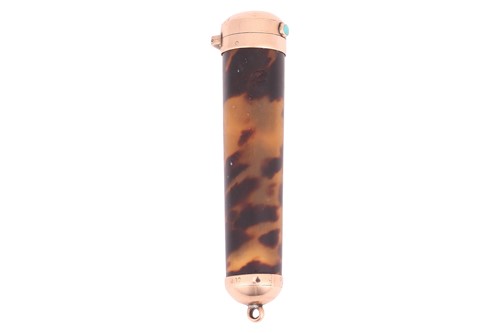 Lot 222 - A Victorian tortoiseshell cheroot holder case...