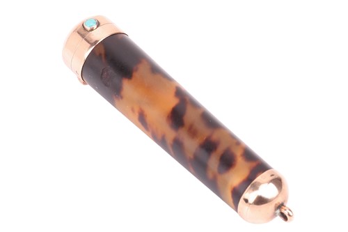 Lot A Victorian tortoiseshell cheroot holder case...