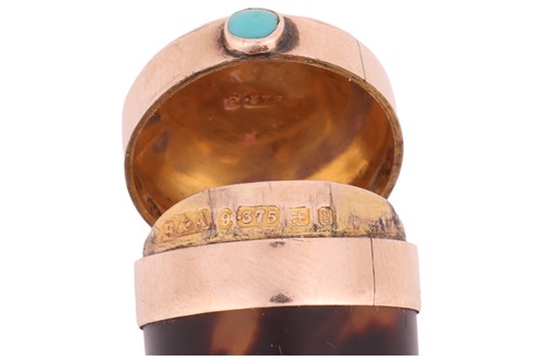 Lot 222 - A Victorian tortoiseshell cheroot holder case...