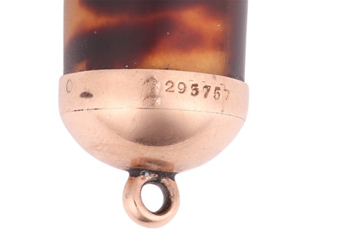 Lot 222 - A Victorian tortoiseshell cheroot holder case...