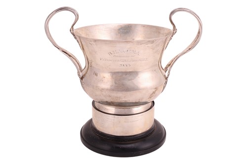 Lot A silver trophy on stand, London 1901 by Peter...