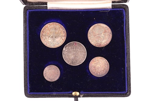 Lot 278 - A cased set of 1908 Edward VIII Maundy money,...
