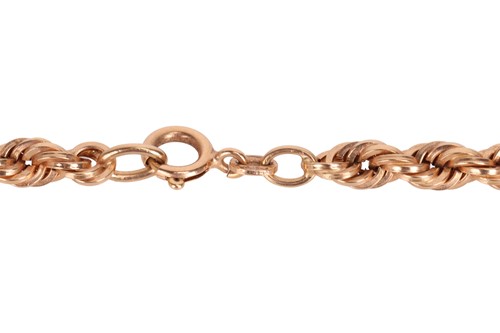Lot An 18ct rope necklace, of graduated design,...