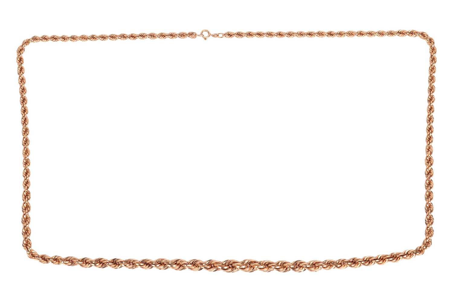 Lot An 18ct rope necklace, of graduated design,...