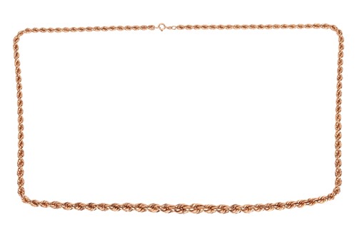 Lot An 18ct rope necklace, of graduated design,...