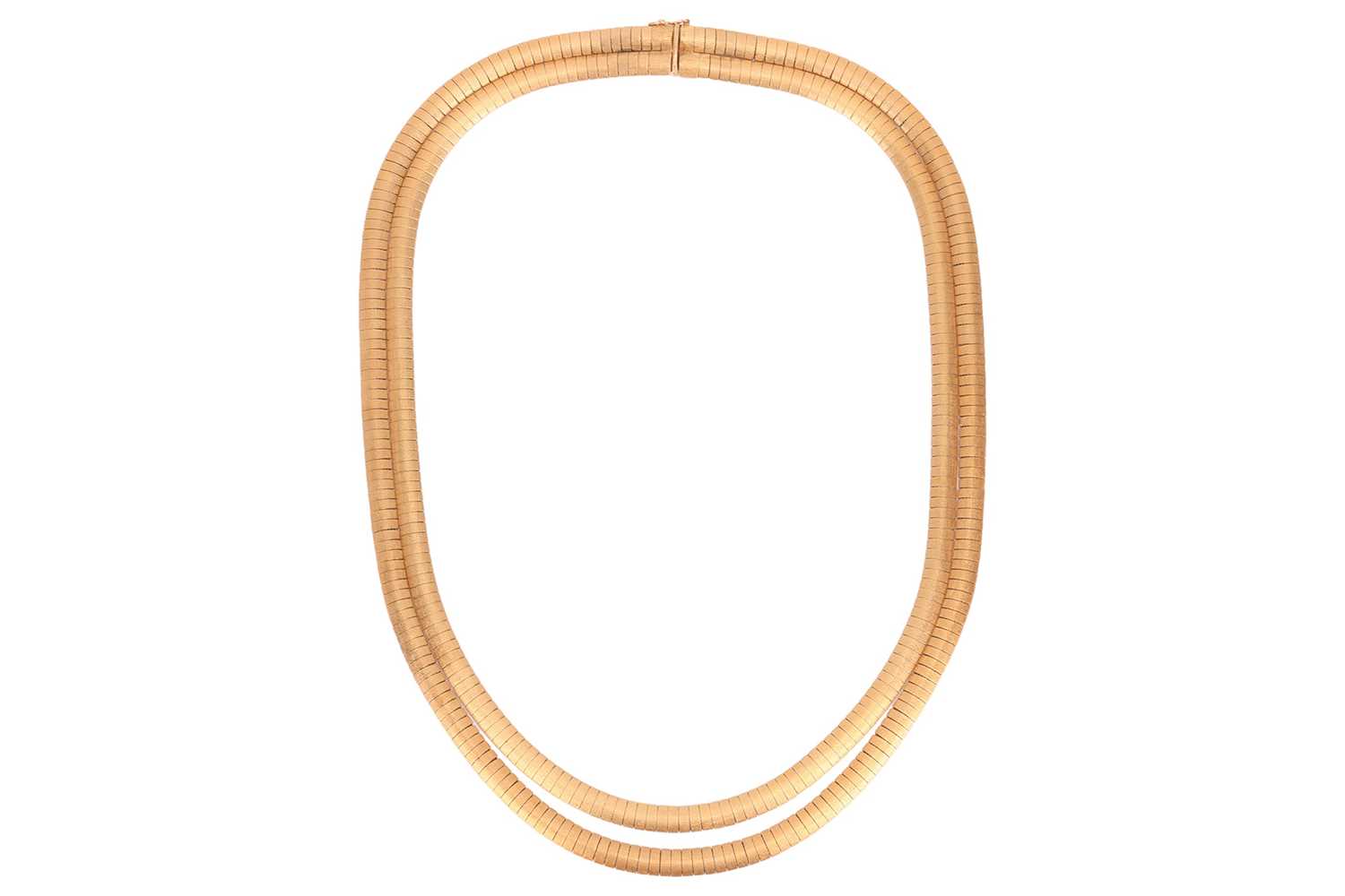 Lot 78 - An 18ct two row necklace, the necklace...