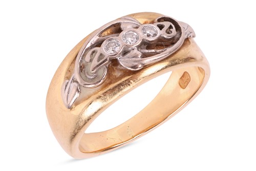 Lot 23 - An 18ct "Millenium" ring by Clogau Gold, set...