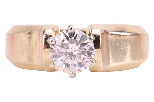 Lot A diamond solitaire ring, featuring a central...