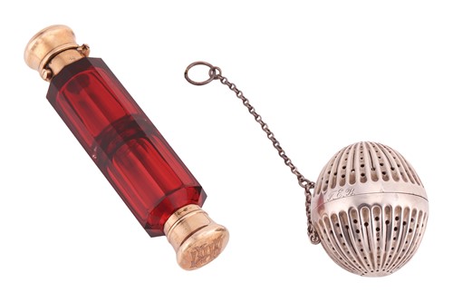 Lot 181 - A Tiffany & Co. ‘sterling’ ovoid tea infuser,...