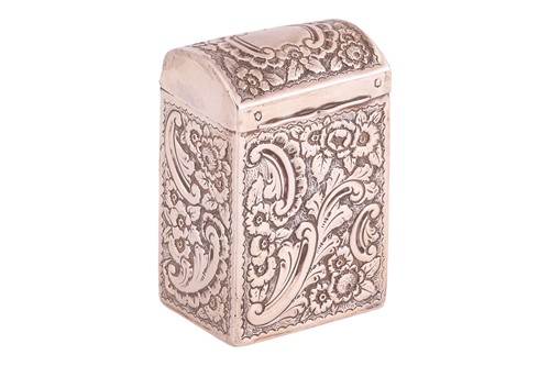 Lot 314 - A late Victorian silver patience card box (104...