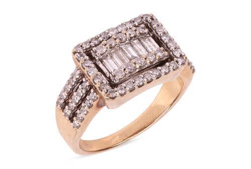 Lot 20 - A diamond set dress ring, comprising round and...