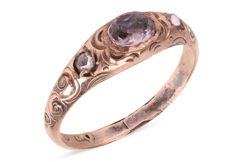 Lot 3 - A 19th century topaz and diamond ring,...