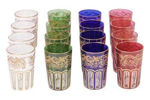 Lot A set of twelve Saint Louis overlaid Rabat...