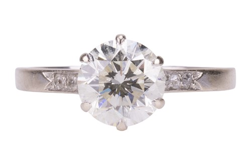 Lot 62 - A diamond single stone ring, set with a...