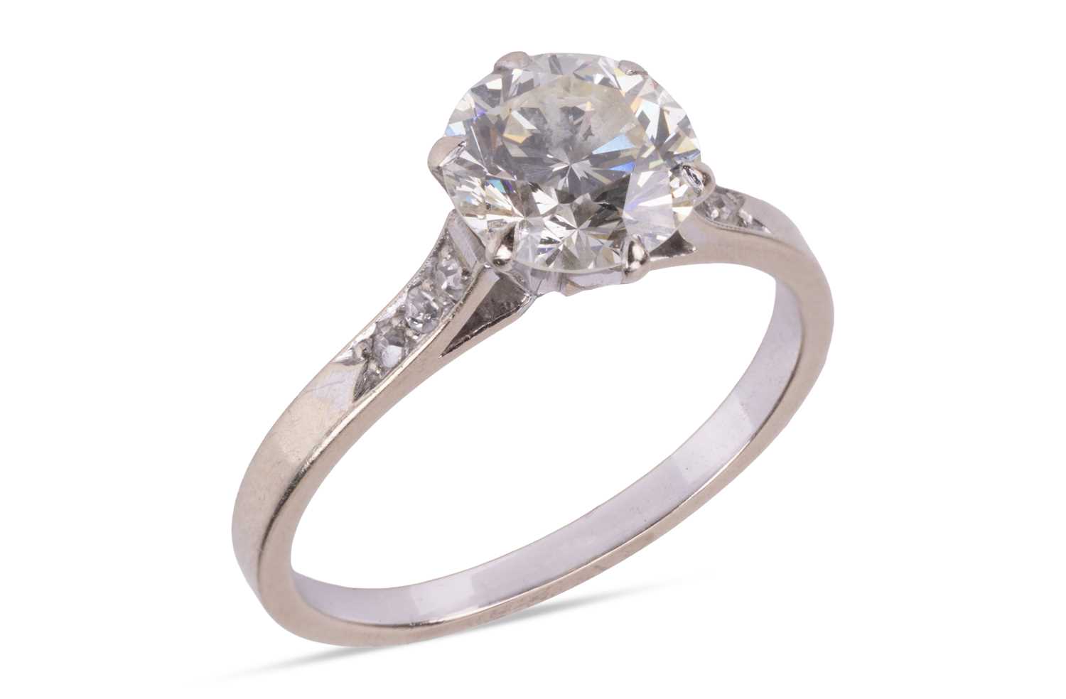 Lot 62 - A diamond single stone ring, set with a...