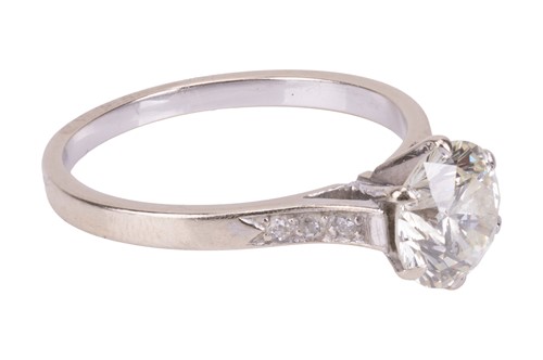 Lot 62 - A diamond single stone ring, set with a...
