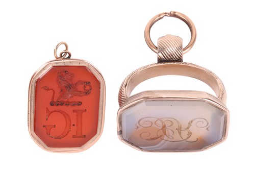 Lot 55 - Two intaglios, to include, a carnelian...