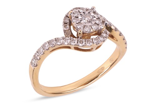 Lot 139 - A diamond cluster ring, illusion-set with a...