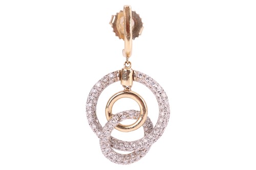 Lot 126 - A single diamond-set drop earring, featuring...