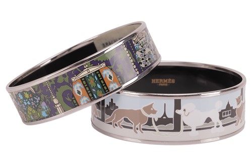 Lot 40 - Hermès - Two closed bangles, one of Cachemire...