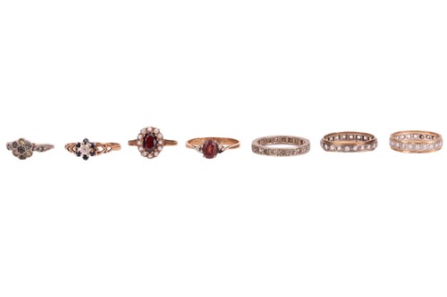 Lot 45 - A group of gem-set rings, including paste...