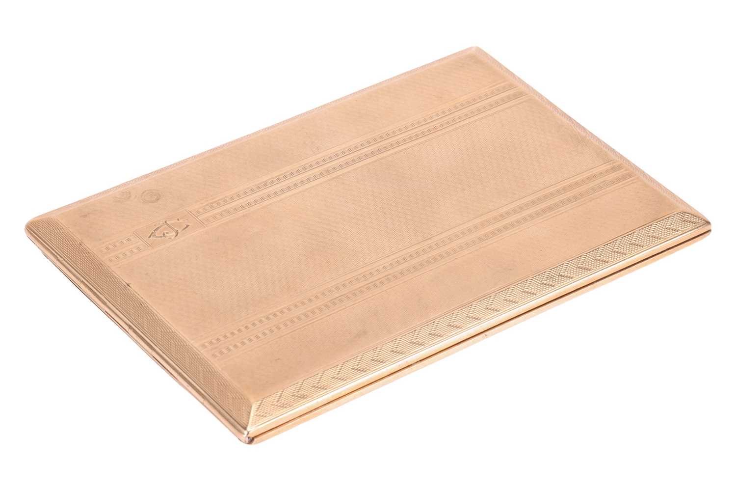 Lot 257 - A 9ct gold cigarette case, the case externally...