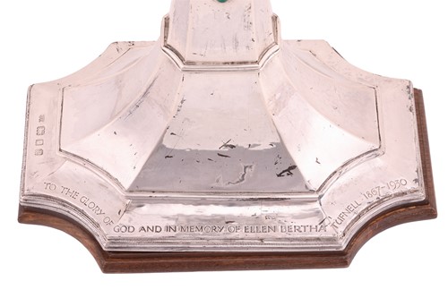 Lot Omar Ramsden. A large silver altar cross; the...