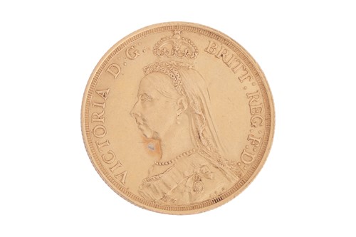 Lot 195 - An 1887 Queen Victoria double sovereign, 16.0...