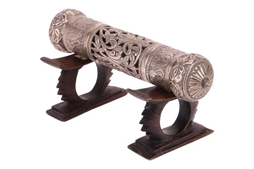 Lot 182 - An Indian (?) scroll document holder with...