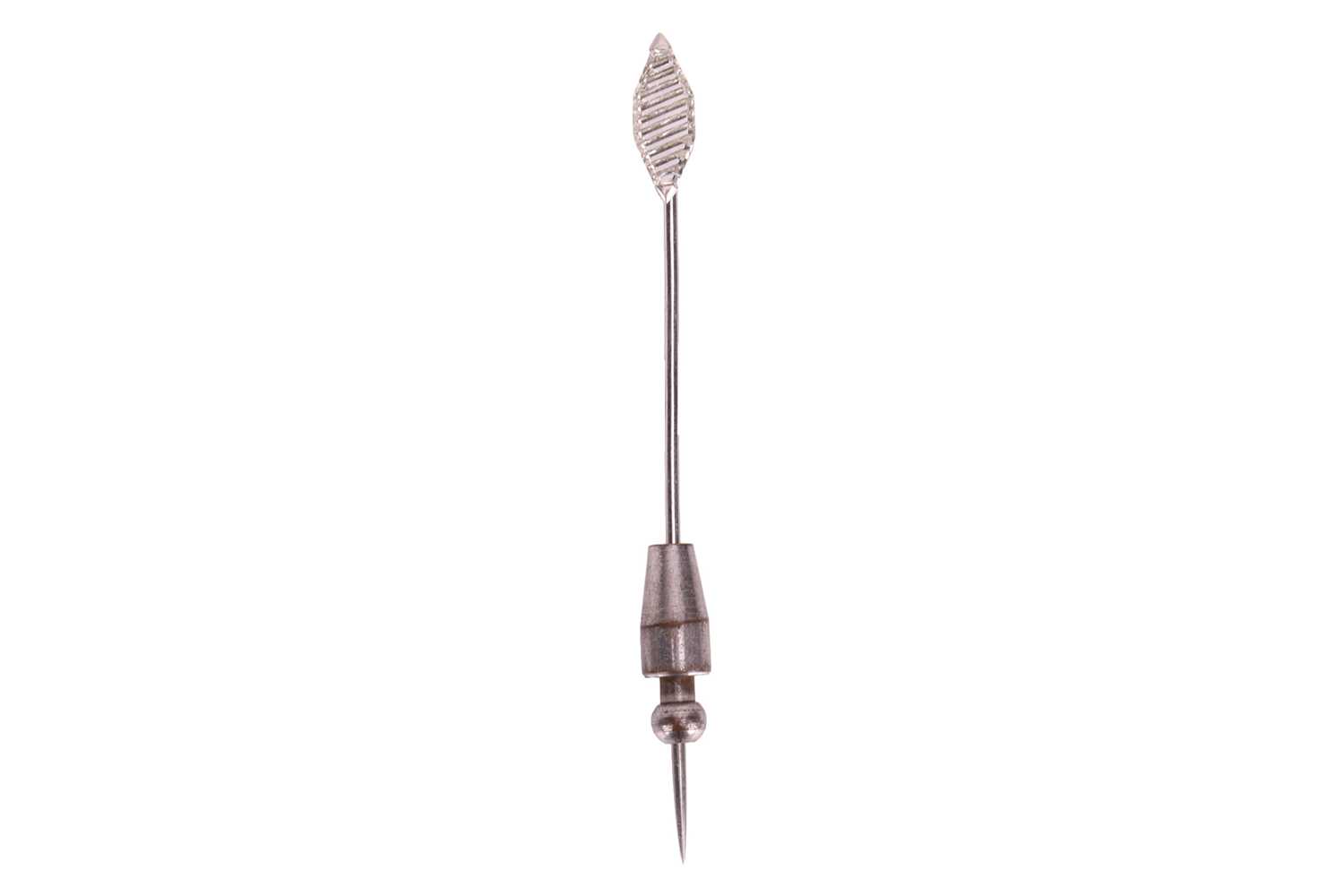 Lot 50 - A diamond set stick pin, set with tapered