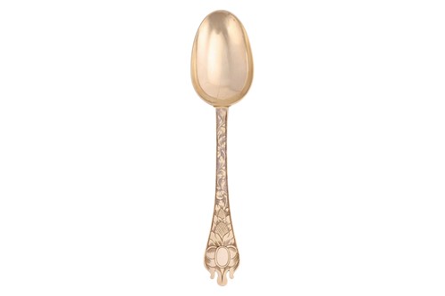 Lot A fine William and Mary silver gilt trefid...