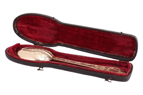 Lot A fine William and Mary silver gilt trefid...