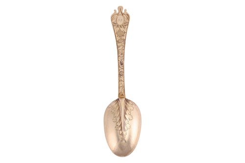 Lot A fine William and Mary silver gilt trefid...